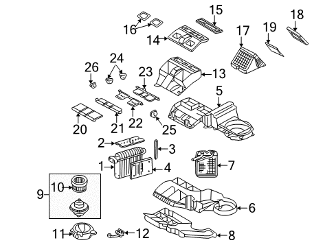 2006 Buick Rainier A/C Evaporator & Heater Components Module, Blower Motor Control Diagram for 88892976