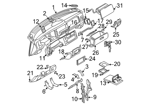 1997 Mitsubishi Montero Sport Cluster & Switches, Instrument Panel Blower Motor Switch Diagram for MB439488