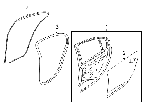 2015 Chevrolet SS Rear Door Door Weatherstrip Diagram for 92507952