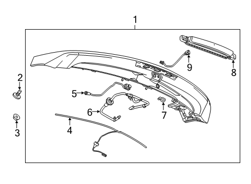 2022 Cadillac XT4 Rear Spoiler Spoiler Assembly Diagram for 84517274