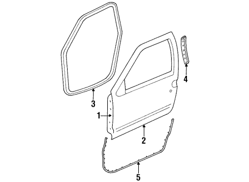 1999 Mercury Villager Door & Components Weatherstrip On Body Diagram for 2F5Z-12207A14-AA