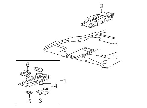 2004 Ford Freestar Overhead Console Mirror Assembly Diagram for 4F2Z-17D744-AA