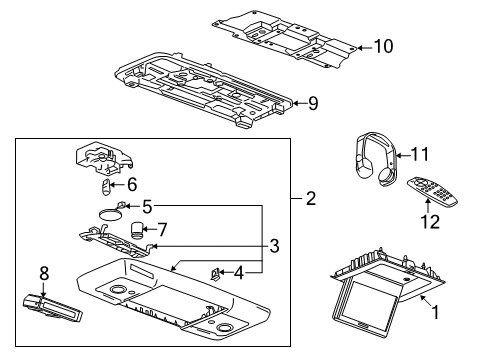 2016 Buick Enclave Entertainment System Components Trim Cover Diagram for 22996248