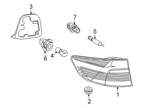 2012 BMW X6 Bulbs Rear Light In The Side Panel, Right Diagram for 63217179986