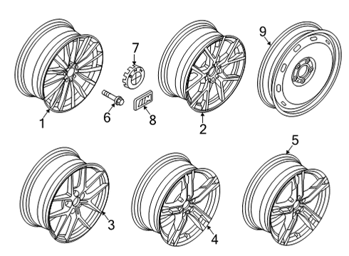 2020 BMW 228i xDrive Gran Coupe Wheels DISK WHEEL, LIGHT ALLOY, IN Diagram for 36116856089