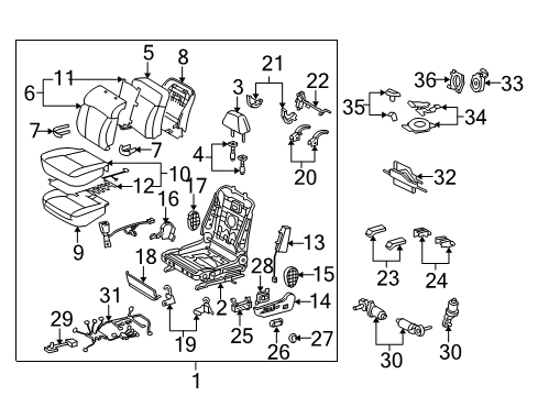 2006 Lexus GS430 Front Seat Components Switch, Front Power Seat(For Lumbar) Diagram for 84920-30250-A0