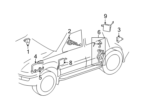 2008 Lexus GX470 Ride Control Sensor Assy, Acceleration Diagram for 89190-60030