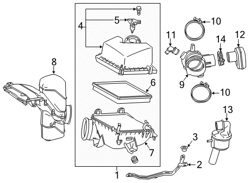 2016 Lexus RX350 Filters Inlet Assy, Air Cleaner Diagram for 17750-0P060