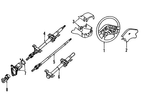 1993 Infiniti G20 Steering Column & Wheel Column Assy-Steering, Upper Diagram for 48810-78J10