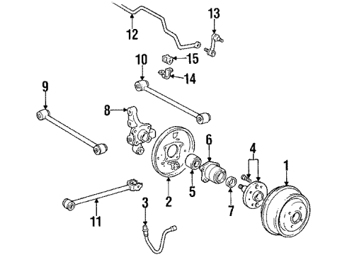 1993 Toyota Celica Rear Suspension Components, Stabilizer Bar Bar, Stabilizer, Rear Diagram for 48812-20420