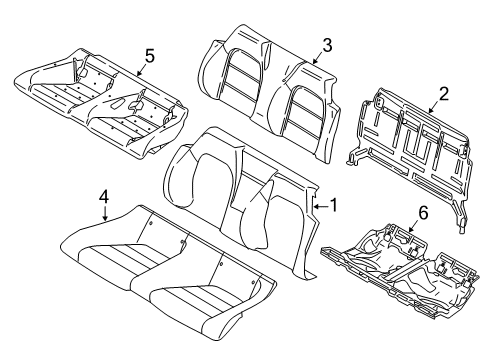 2020 Ford Mustang Rear Seat Components Seat Back Pad Diagram for FR3Z-7666800-B