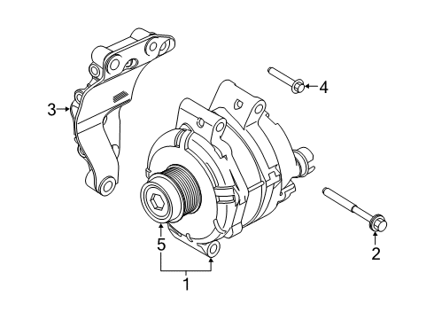 2020 Ford F-150 Alternator Mount Bracket Bolt Diagram for -W719392-S437
