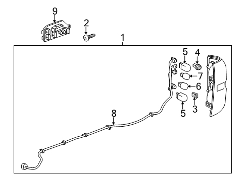 2017 GMC Sierra 1500 Bulbs Harness Asm-Tail Lamp Wiring Diagram for 23295979