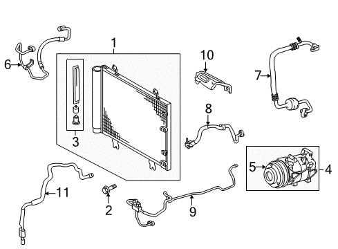 2011 Lexus IS F A/C Condenser, Compressor & Lines CONDENSER Assembly Diagram for 88460-53060