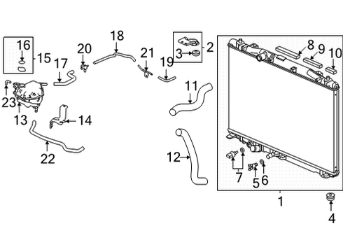 2022 Acura TLX Radiator & Components PIPE Diagram for 19109-6S9-A00