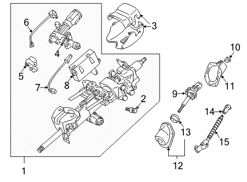 2004 Lexus GX470 Steering Column & Wheel, Steering Gear & Linkage Cover, Steering Column Diagram for 45286-35912-C0