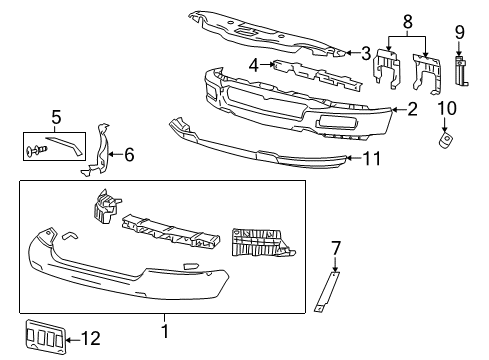 2007 Lincoln Mark LT Front Bumper Valance Panel Diagram for 6L3Z-17626-DAPTM