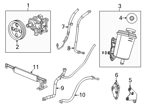 2012 Ram 2500 P/S Pump & Hoses Cap-Power Steering Reservoir Diagram for 5154369AA