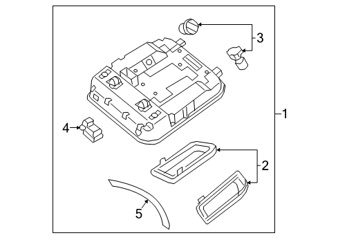 2016 Kia Sedona Overhead Console Conversation Mirror Assembly Diagram for 92804A9000GBU