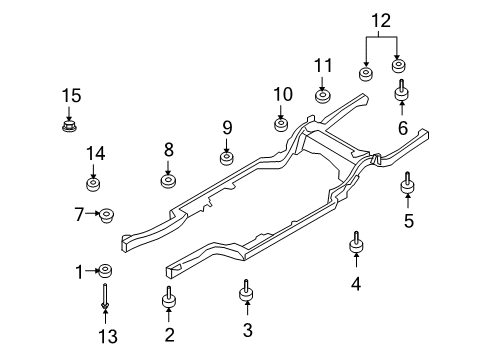 2006 Ford Crown Victoria Frame & Components Lower Mount Diagram for 6W1Z-5C155-AA