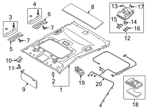 2022 Kia Forte Interior Trim - Roof Lamp Assembly-Room Diagram for 92850G5350WK