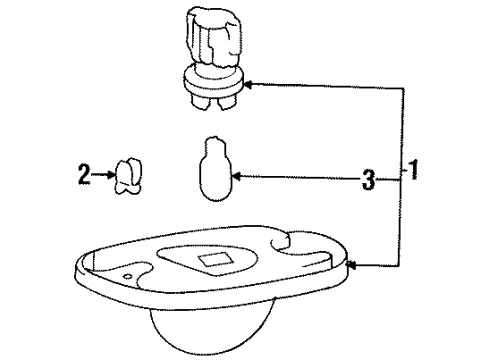 1999 Hyundai Elantra Bulbs Lamp Assembly-License Plate Diagram for 92501-29610
