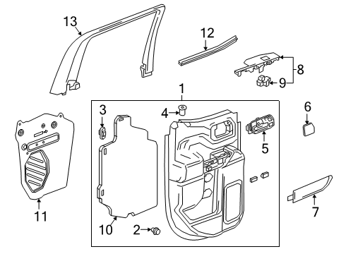 2019 GMC Sierra 1500 Interior Trim - Rear Door Belt Weatherstrip Diagram for 84362008