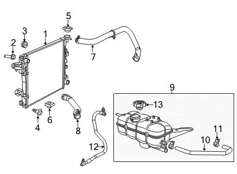 2015 Ram 1500 Radiator & Components Bottle-COOLANT Recovery Diagram for 52014894AE