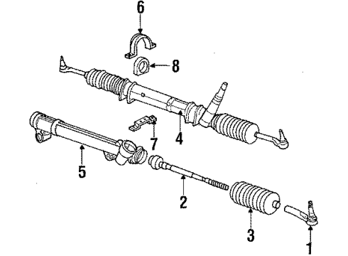 1987 Dodge Charger Steering Column & Wheel, Steering Gear & Linkage Rack And Pinion Gear Diagram for R0400103
