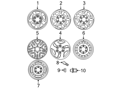 2003 Toyota Sequoia Wheels Wheel, Alloy Diagram for 42611-0C030