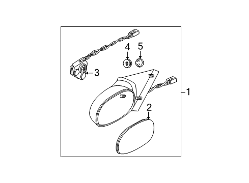 2003 Saturn L200 Mirrors Mirror Asm, Outside Rear View Diagram for 21019606