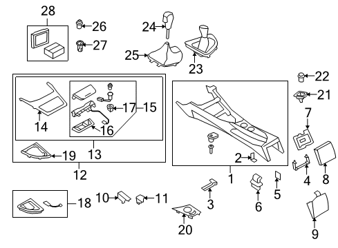 2008 BMW 135i Console Centre Console With Drink Holder Diagram for 51169193397