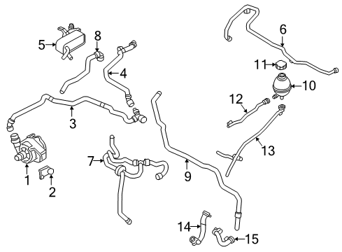 2021 BMW i3s Water Pump Coolant Line With Thermostat Diagram for 11538531198
