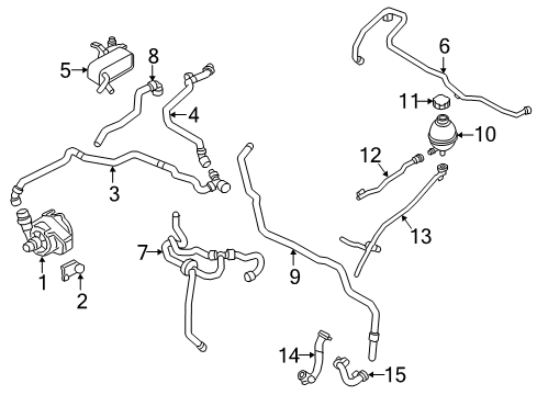 2021 BMW i3s Water Pump Engine Coolant Hose Diagram for 17127623677