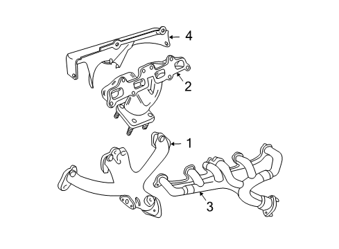 2004 Jeep Wrangler Exhaust Manifold Shield-Exhaust Manifold Diagram for 53013669AA