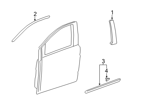 2000 Honda Odyssey Exterior Trim - Front Door Protector, R. FR. Door *B89P* (Film) (DEEP VELVET BLUE PEARL) Diagram for 75302-S0X-A21ZA