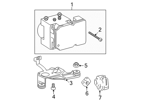 2010 Toyota Tundra Traction Control Components Actuator Assembly Diagram for 44050-0C220