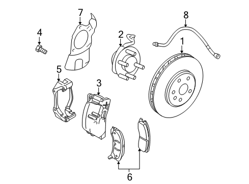 2010 Cadillac STS Anti-Lock Brakes Caliper Asm, Front Brake Diagram for 88965631