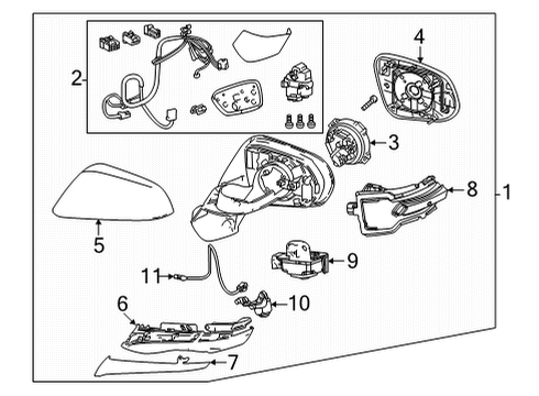 2022 Lexus NX450h+ Outside Mirrors MIRROR ASSY, OUTER R Diagram for 87910-78500-A0