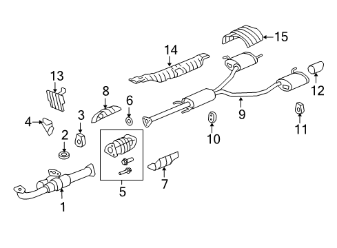 2010 Honda Pilot Exhaust Components Finisher, Exhuast Diagram for 18310-SZA-A01