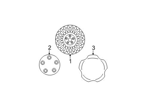 2001 Mercury Sable Wheel Covers & Trim Center Cap Diagram for YF4Z-1130-CA