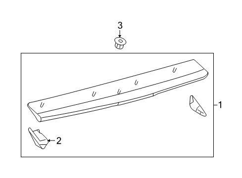 2013 Toyota Prius Rear Spoiler Spoiler Assembly Diagram for 76085-47910