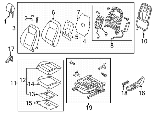 2022 Hyundai Elantra Driver Seat Components Guide Assembly-HEADREST W/LEVER Diagram for 88740-AA000-NNB