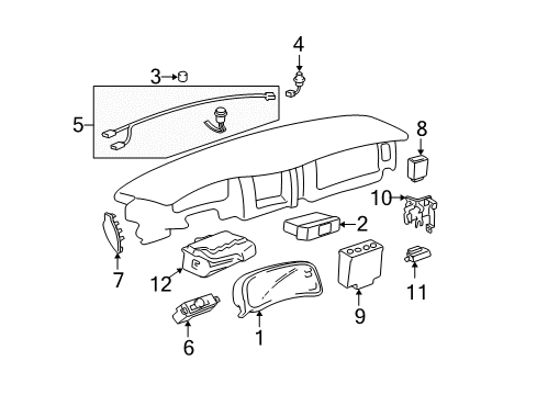 1998 Buick Park Avenue Trunk Instrument Cluster Assembly Diagram for 9371584