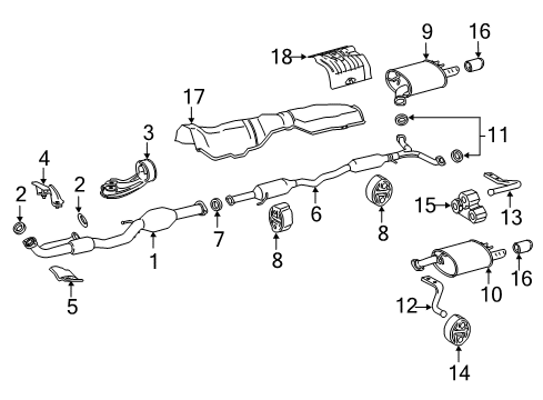 2020 Toyota Camry Exhaust Components Heat Shield Diagram for 58152-06161