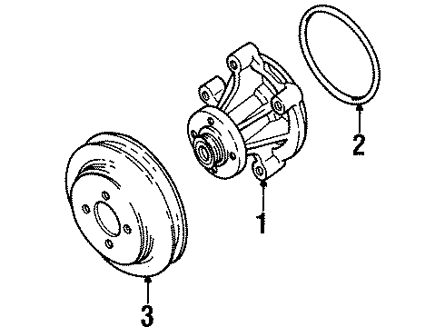 1999 Lincoln Continental Water Pump Water Pump Diagram for YF3Z-8501-A