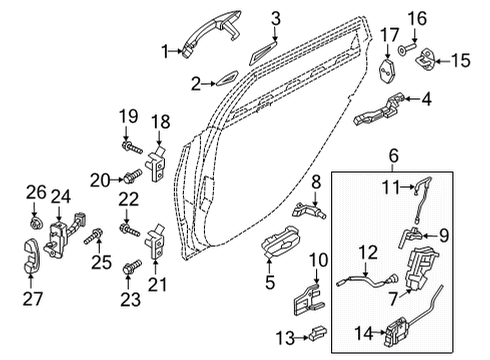 2021 Genesis G80 Lock & Hardware COVER-DR CHECKER Diagram for 76982-T1000