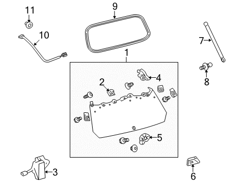 2010 Lexus GX460 Back Door Weatherstrip, Back Door Diagram for 67882-60090