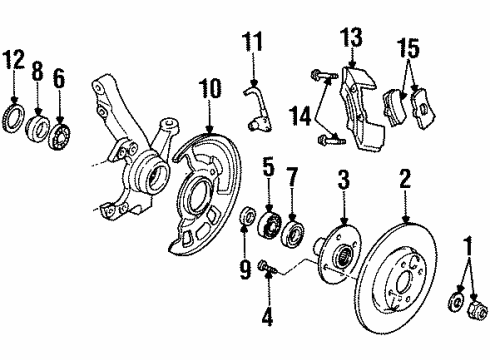 1995 Ford Aspire Front Brakes Caliper Diagram for F4BZ2B121A