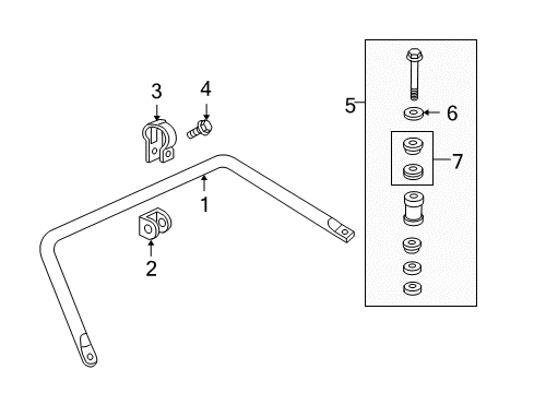 Diagram for 2010 Buick Lucerne Stabilizer Bar & Components - Rear
